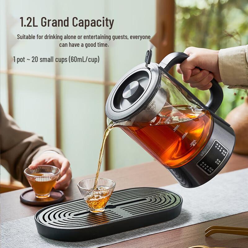 Bear 1.2L Glass Wellness & Tea Kettle CN plug (adapter included)