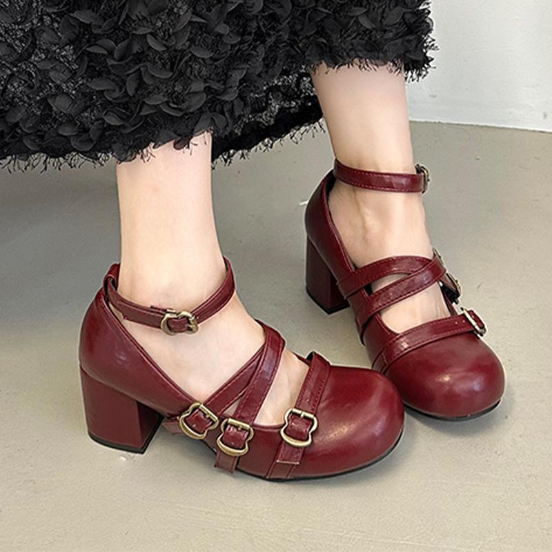 Fashion High Heels Women Mary Jance Shoes Fashion Dress Chunky Shoes Luxury Designer Elegant Pumps 2025 Autumn New Sexy Zapatos De Mujer