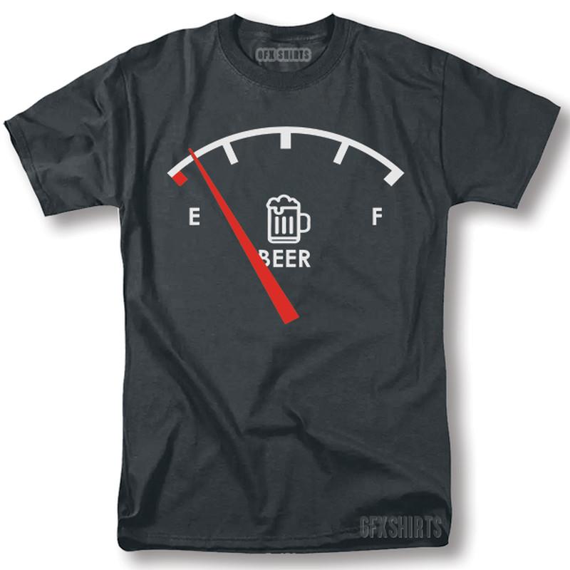 Need Beer Low Fuel Shirt Funny Fathers Day Dad Sarcastic Graphic Novelty T-Shirt L