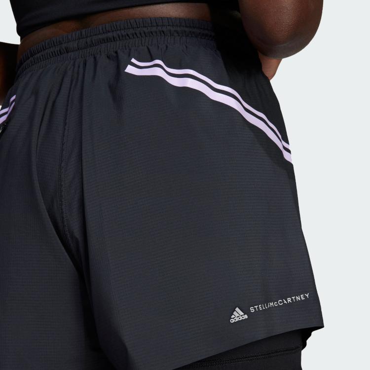 Adidas X Stella McCartney Co-Branded Logo Sport Shorts Women Bottoms Black Color-Block II3238
