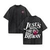 Christian Unisex Women Washed Graphic Print T Shirt Version Casual T Shirt Cotton Christian Vintage T Shirt Harajuku Style