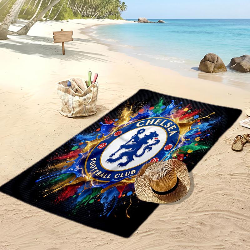 Πετσέτα Παραλίας Chelsea FC Με Σχέδιο Γρήγορου Στεγνώματος Μαλακή Πετσέτα Φορητή Μεγάλη Ορθογώνια Κουβέρτα Παραλίας για Ταξίδι Πισίνα