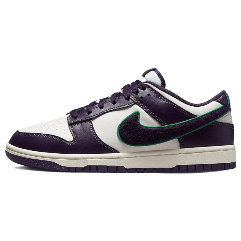 

Nike Dunk retro chenille swoosh shaggy Swoosh low-top skate shoes for men in white and purple 41