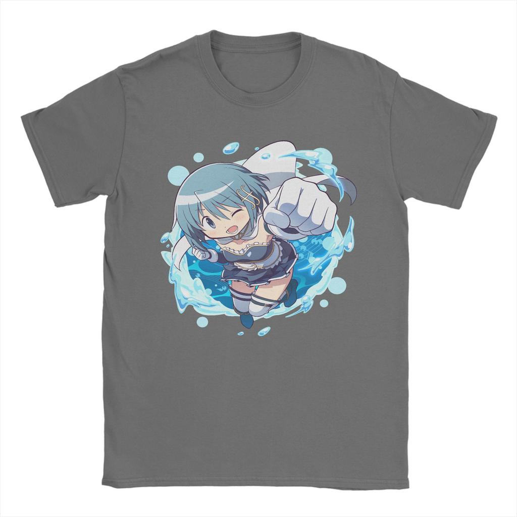 Mahou Shoujo Sayaka Miki T-Shirt Men Madoka Magica Anime Vintage 100% Cotton Tees Crewneck Short Sleeve T Shirts Plus Size Tops