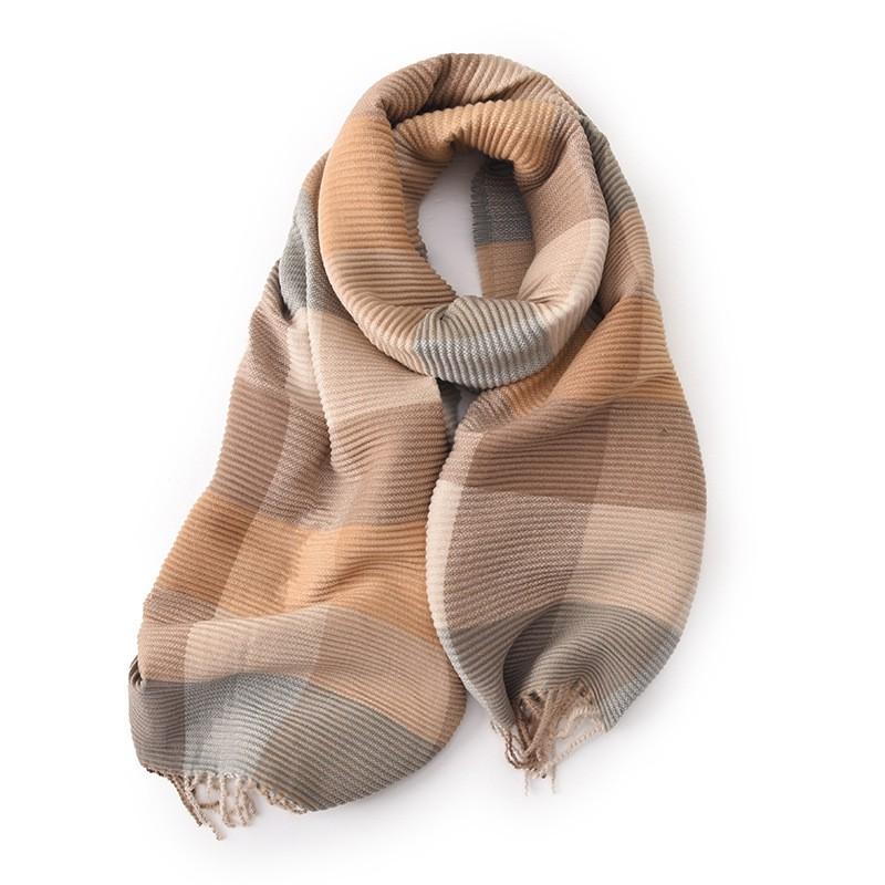Womens Knitted Scarf With Fringe Warm Faux Cashmere Wrap Shawl Winter Unisex Stylish Accessory In Multiple Colors