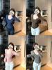 Lace Patchwork V-neck Long-sleeve Slim Fit Winter Top - Women's Sexy Waist-cinching Base Layer