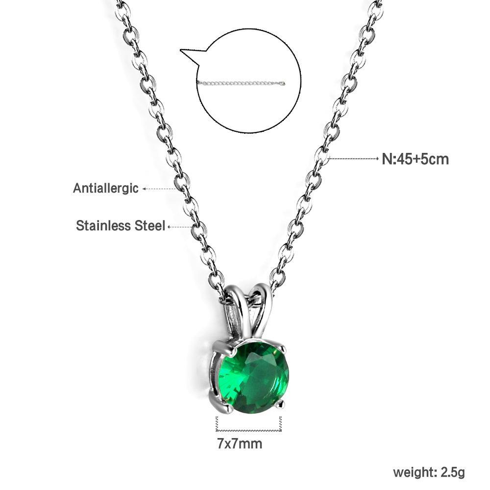 Simple Round White Diamond Pendant Necklace Elegant Versatile Collarbone Chain Jewelry For Women