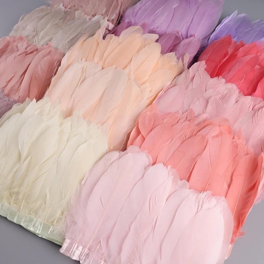 2M Real Geese Duck Feathers Natural Fringe Ribbons DIY Feather Trims  Wedding Accessories