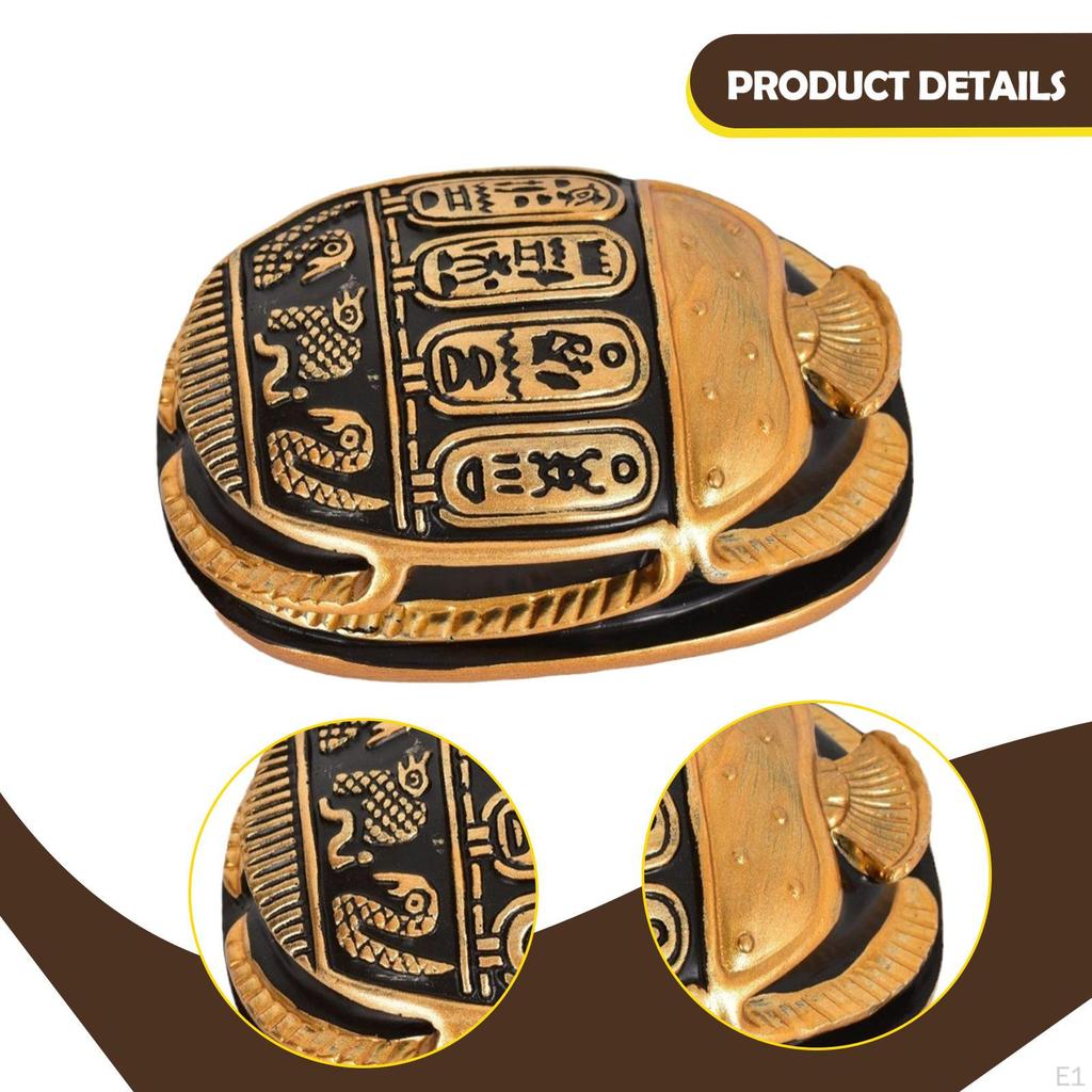 Ancient Egyptian Scarab Statue Decorative Souvenir Hand Painted Golden Decoration