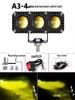 Super Bright LED Motorcycle Spotlights: High/Low Beam, Yellow & White, for Electric Vehicles & Tricycles