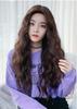 Fluffy Wavy Mega Volume Full Wig, Perfect for Hair Arrangement, Gal Style, Women's Wig, Long Curly Lolita Wig (Black)