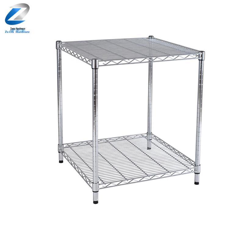 OLOMM Two-Tier Stainless Steel Square Storage Shelf