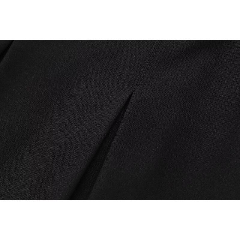 2025 Summer Women's Solid Pleated Midi Skirt - European & American Style