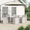 Outdoor Dining Set with Cushions 7 Pcs White and Light Grey PP