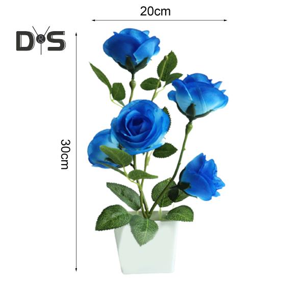 Artificial Potted Plant Ornamental Charming Plastic Simulation Rose Flower