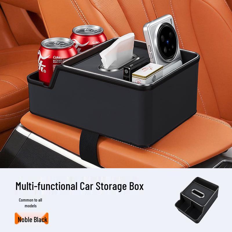 Compatible Tissue Box and Cup Holder for Zeekr Models X007, 001, 009, 7X, 8X, 9X, MIX - Car Armrest Storage Solution