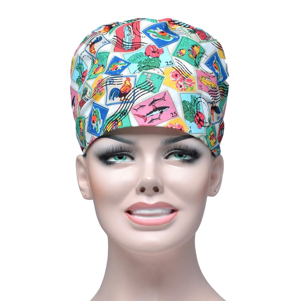 1pc Surgical Cap Printed Cotton Fashion Nurse Cap Surgery Hat for Doctors Nurses