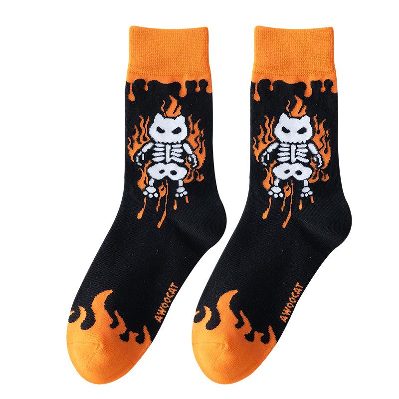 Female Spring and Autumn Street Halloween Skeleton Ghost Festival Cartoon In Tube Socks