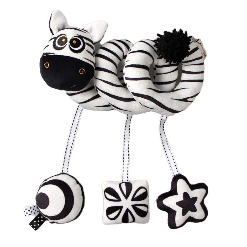 Newborns Spiral Hanging Activity Stroller Toy Baby Carseat Toy Black & White Lion Koala Rattle for Crib Mobile Sensory Toy Gift