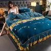 4pcs Bedding Set Fine Velvet Duvet Cover King Queen Size Thicken Quick Warm Coral Fleece Quilt Cover Bed Sheet Pillowcase