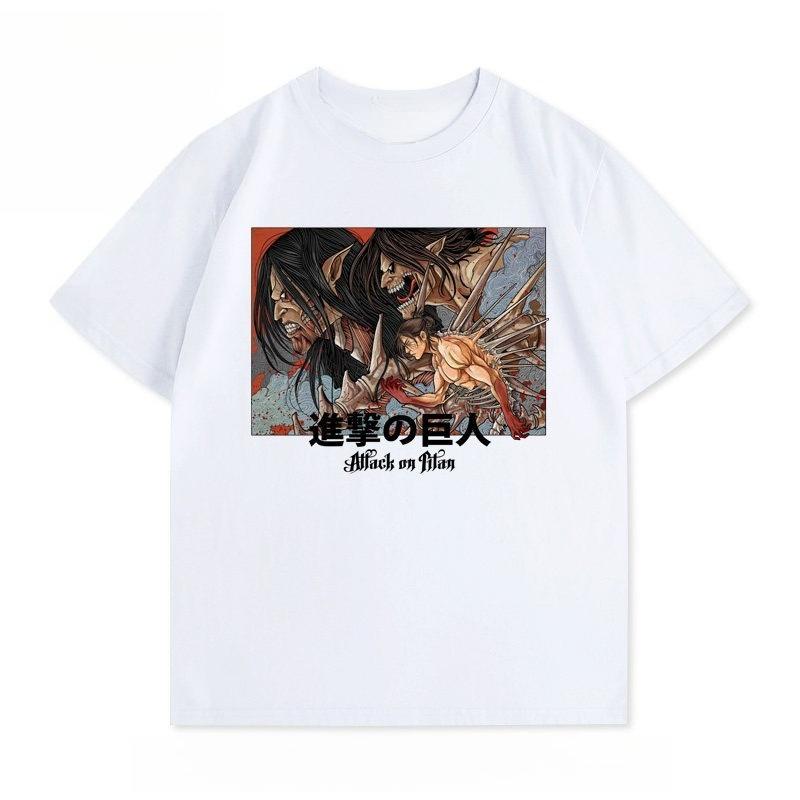 2026 New Attack on Titan Anime Print T-shirt Short Sleeve T-shirt Men's and Women's T-shirt Sports Fitness Men's T-shirt
