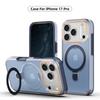 Luxury Magnetic Stand Two-Layer Protection Phone Case For iPhone 17 16 15 11 12 13 14 Pro Max For Magsafe Metal Ring Holder Cover