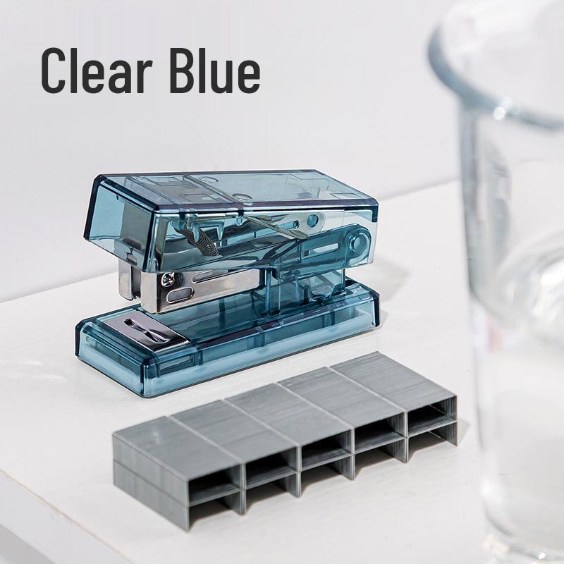 Portable Mini Stapler - Compact Transparent Design for Students