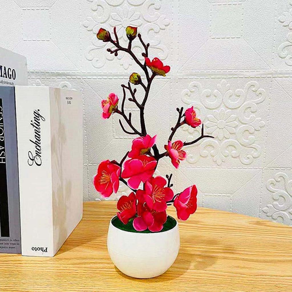 Artificial Potted Flower Plastic Plum Table Decorative