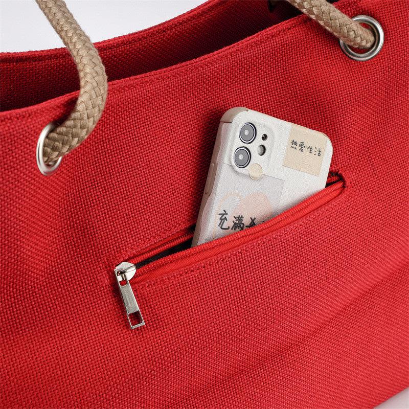 Modische einfarbige gewebte Tragetasche für Damen, Einkaufstasche mit großem Fassungsvermögen, Trendige lässige Schulter-Crossbody-Tasche KTB