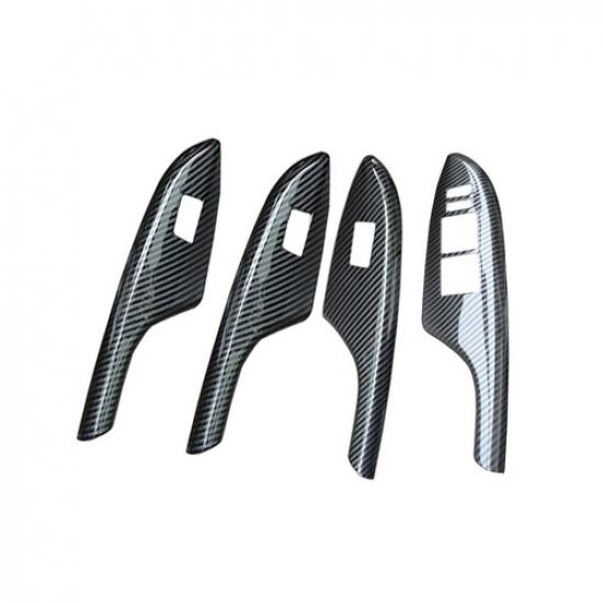 For Toyota Corolla 2007-2013 Carbon Fiber Door Window Switch Panel Cover Trim