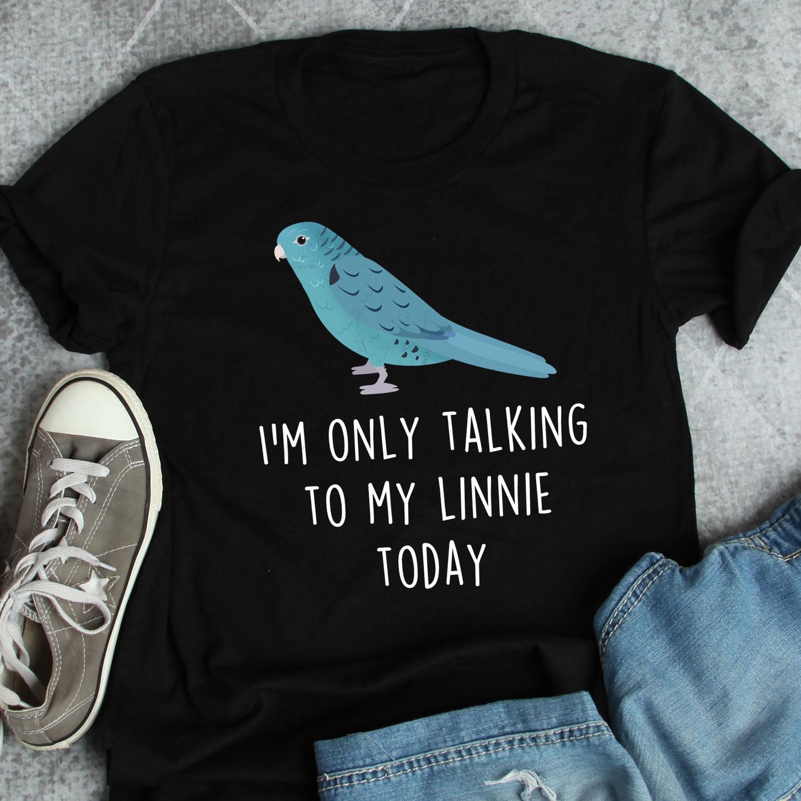 Lineolated Parakeet Shirt, Turquoise Blue Linnie, , , Funny Bird Lover Gift, Cute Barred Parakeet T-shirt Parrot Tshirt Pet Mom Dad 140