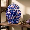 Chinese Porcelain Flowers Tea Canister Ginger Jar 250ml Storage Decorative Vase for Bedroom
