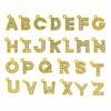 Fashionable Sparkling Stylish Rhinestones Letter Charm Set of 26 Gold Tone Letter Pendants Portable for Jewelry Making