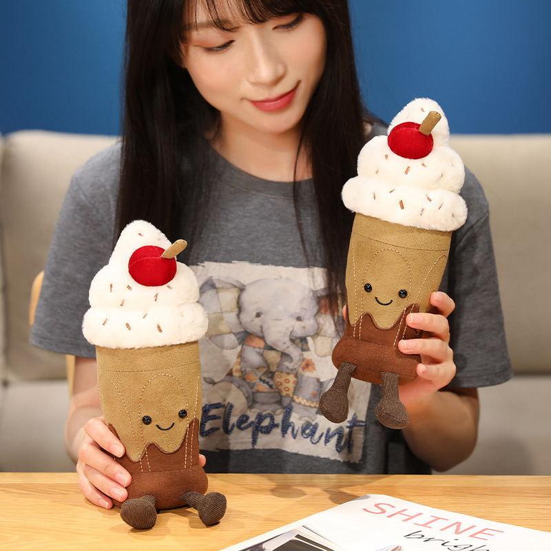 Cute Creative Cherry Milk Tea Cup Pillow Sleeping Rag Doll Doll Doll Plush Toy Birthday Gift Girl