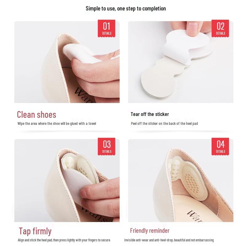 Anti-Blister Heel Sticker & Half Insole for Women - Adjusts Shoe Fit and Prevents Heel Slippage
