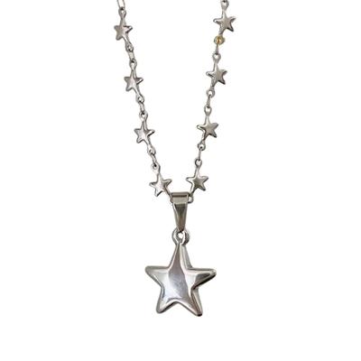 High Sense Five-pointed Star Necklace Female Temperament Collarbone Chain Korean Student Clavicle Chain Simple Jewelry