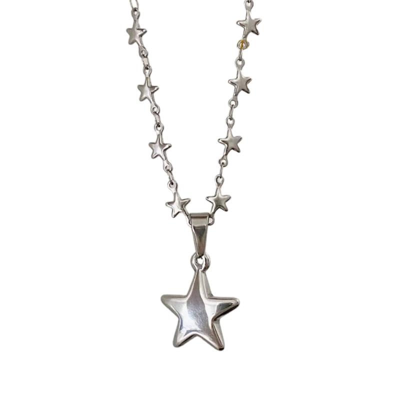 

High Sense Five-pointed Star Necklace Female Temperament Collarbone Chain Korean Student Clavicle Chain Simple Jewelry 1