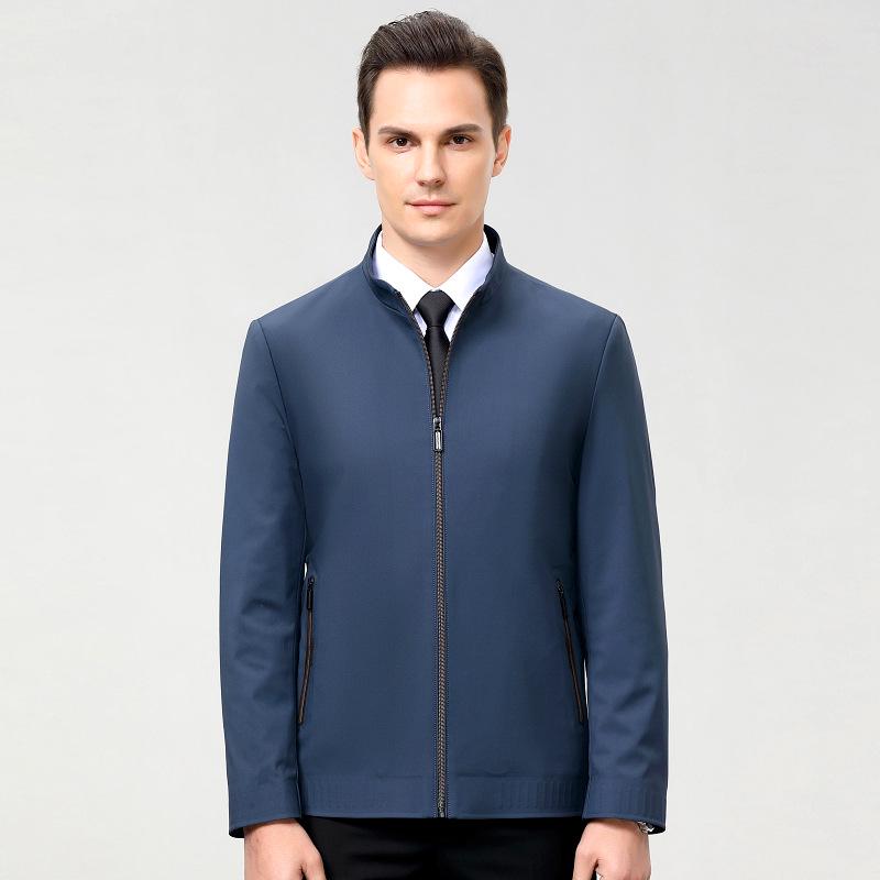 2024 Spring Men's Stand-up Collar Jacket for Middle-aged & Elderly Business Casual 