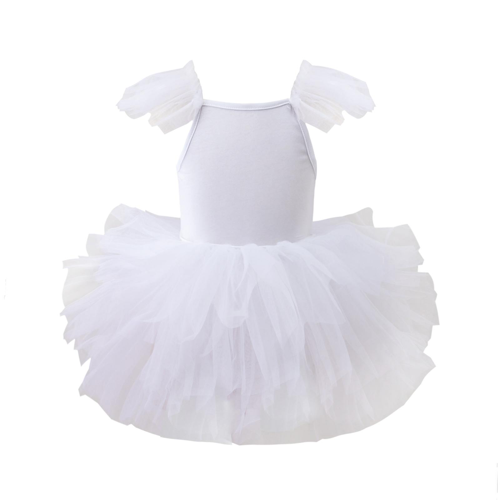 

Girls Ballet Skirted Leotards Dance Dress Ballet Practice Dance Ballet Tutu Dress Kids Child Dancewear L білий