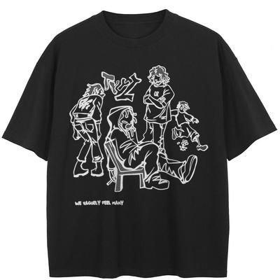 Streetwear Anime Cartoon Graphic T-Shirt Cotton Unisex Tops Tees Summer Short Sleeves T Shirt - Men's Summer Cotton Graphic Tee