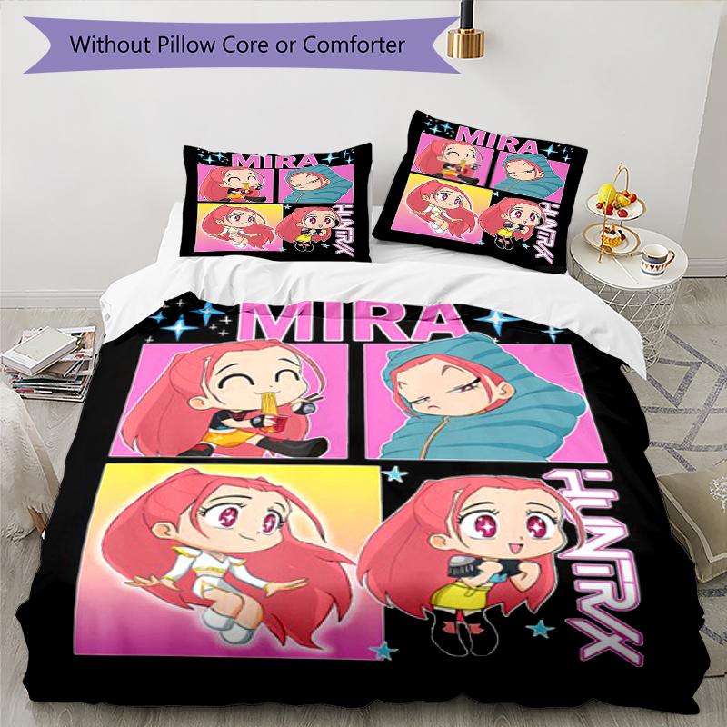 3pcs KPop Demon Hunters Bedding Set Duvet Cover Closure Includes 1 Duvet Cover & 2 Pillowcases, Soft and Comfortable for All Seasons.