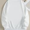 Women's Autumn European and American Style Printed White Round Neck Long Sleeve Casual Loose Hoodie