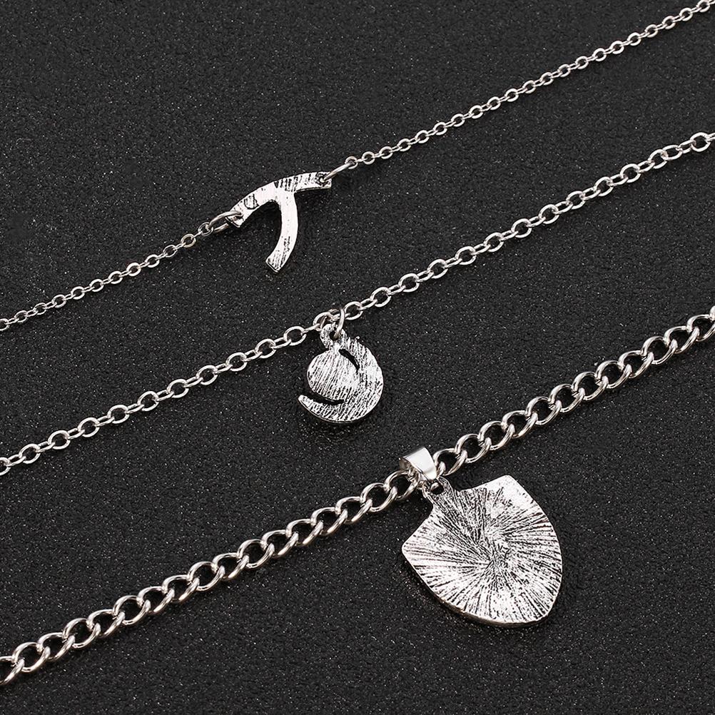 3-lagige Halskette für Damen Familienanhänger Halskette Mehrlagige Halskette Cosplay Schmuck Schlüsselbein