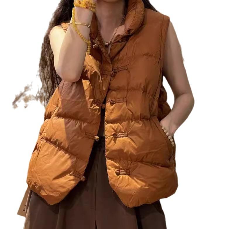 European and American style withdrawal genuine women's clothing winter new fashion design versatile warm vest jacket