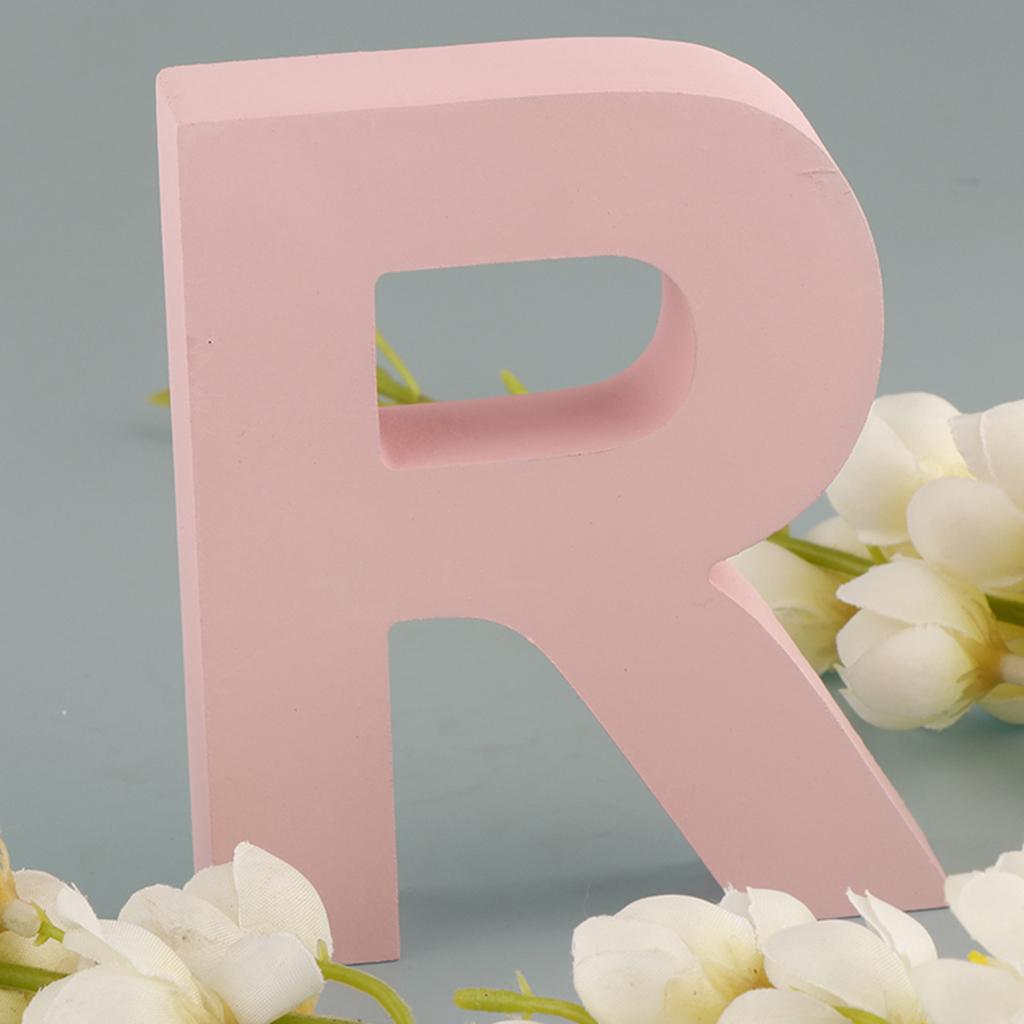 Dřevěné Růžové 26 Písmen Abecedy Svítící Písmena Nástěnná Dveřní Závěsná Cedule A-Z pro Dětský Pokoj Pokojíček Dekorace
