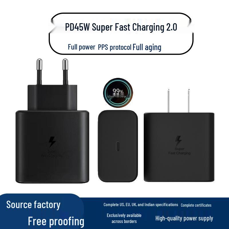 Samsung S23 45W PD Fast Charger for UK/US/EU (Note20 Compatible)