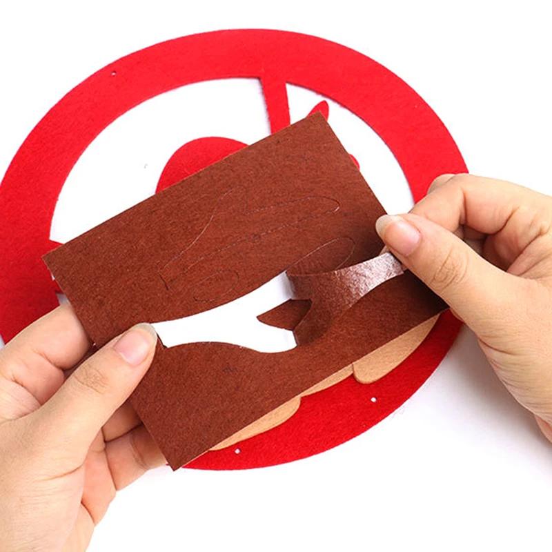 Non-Toxic Children Diy Handmade Craft Kits Christmas Wreath Decoration Kids Creative Materials Kits Puzzle Craft Educational Toy Xmas Gift