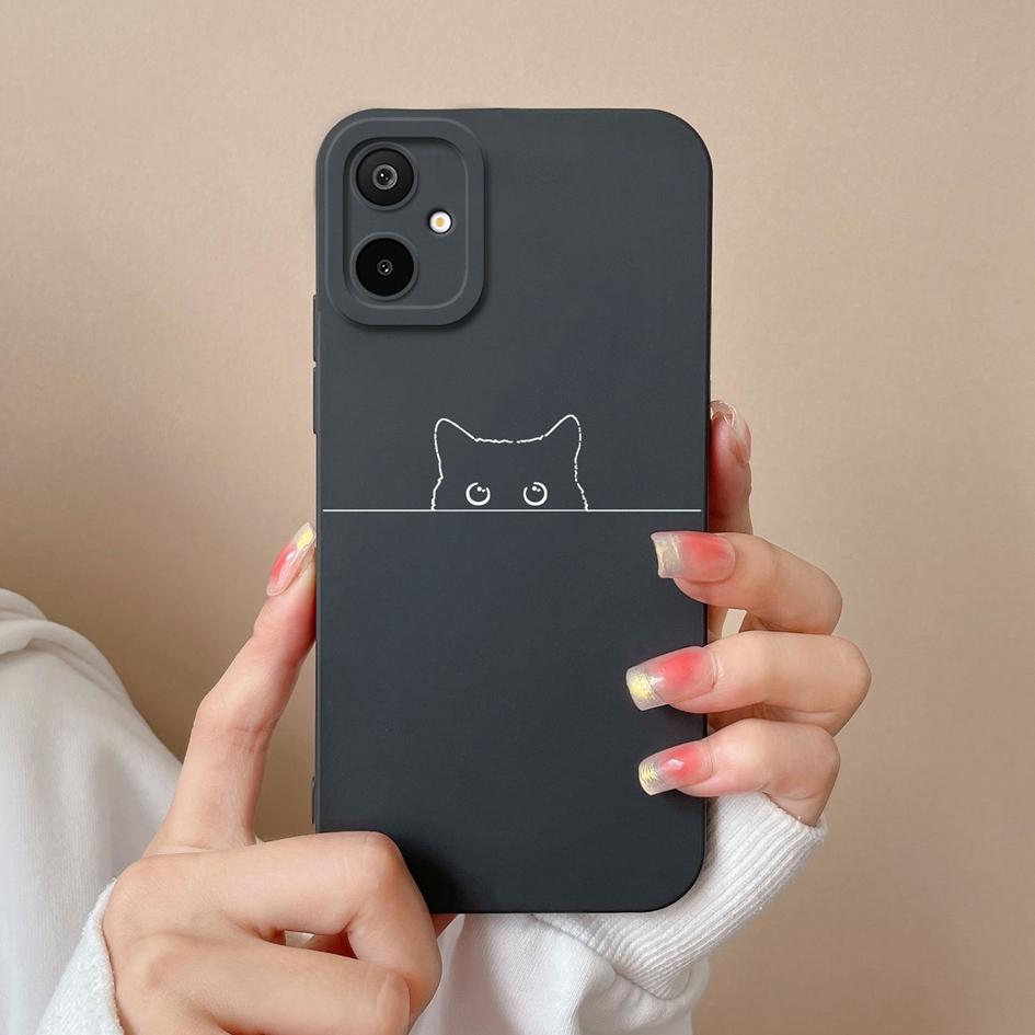Lovely Cat Owl Pink Phone Cases For Samsung Galaxy F06 A06 F16 M06 M16 S25 Edge Liquid Silicone Dustproof Protective Covers For Samsung Bumper Housing