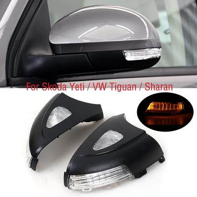 For VW Tiguan 09-17 Sharan 12-19 Skoda Yeti LED Side Mirror Turn Signal Light Rearview Mirror Welcome Repeater Indicator