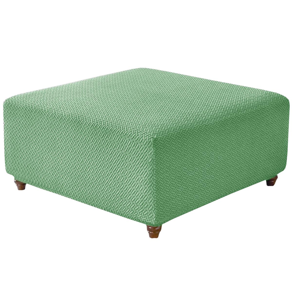 

T-Shape Jacquard Square Stool Cover Ottoman Stool Cover Elastic Sofa Footrest Slipcovers for Living Room Office Home Decor S